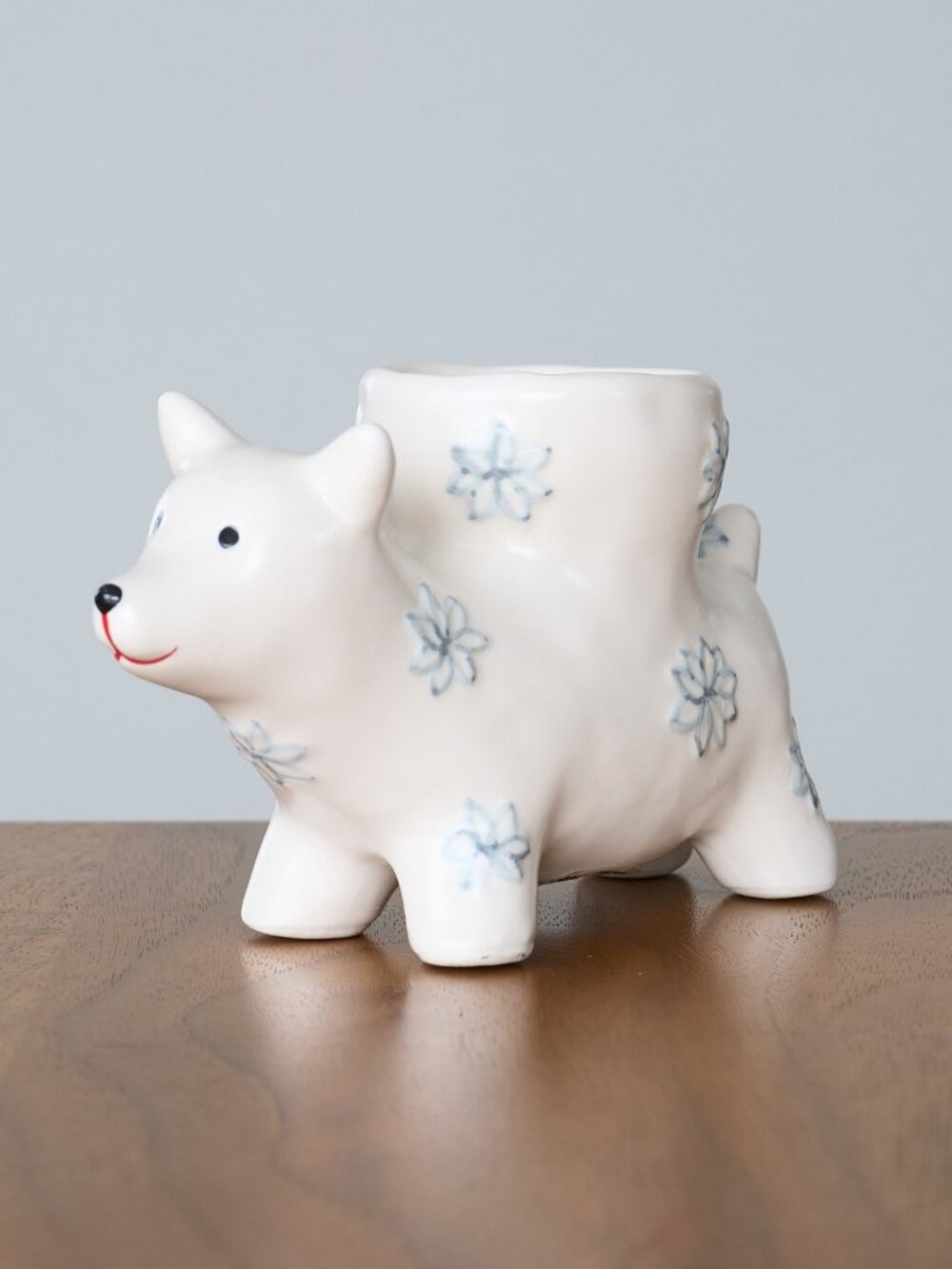 Urban Outfitters Dog Floral Candlestick Holder Ceramic Candle Holder UO Home HTF